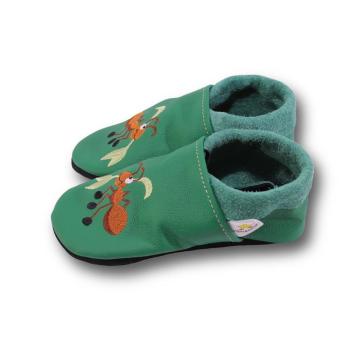 Krabbelschuh Ameise mit Blatt